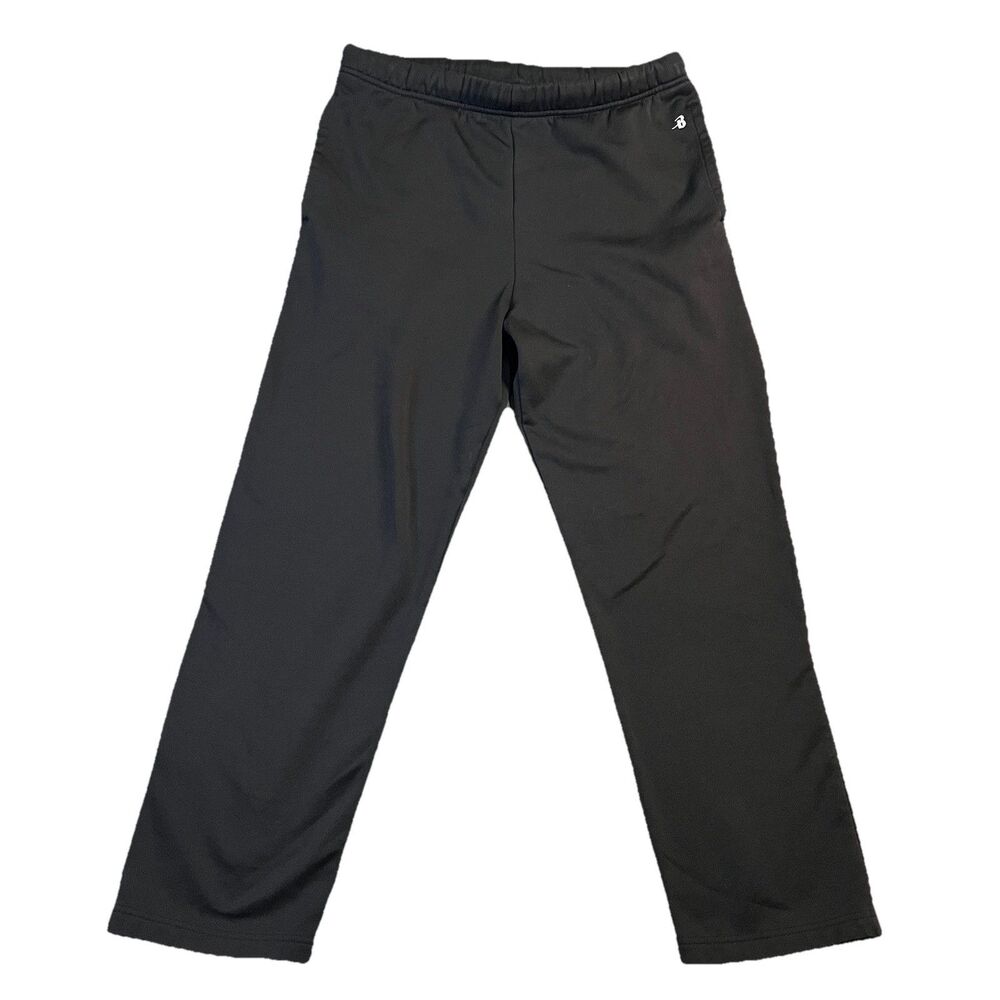 Badger Sport Black Fleece Drawstring Pull on Sweatpants Mens Size M Pants